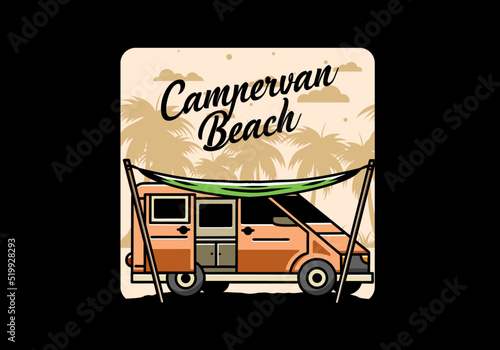 Van camper and flysheet illustration design