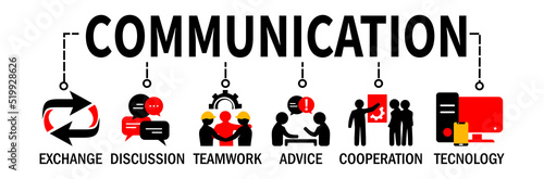 communication Banner. communication concept. communication vector illustration with icons.	