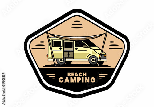 Van camper and flysheet illustration design