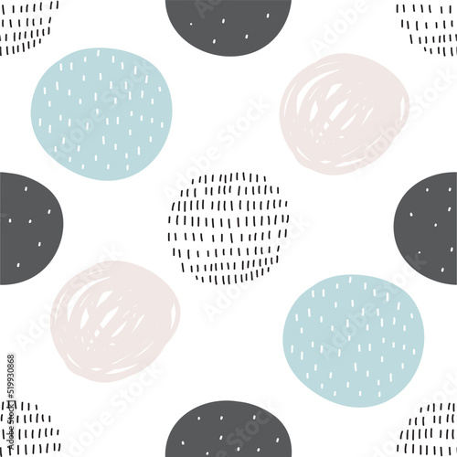 Seamless patterns set with tiny stripes, simple polka dot. Hand-drawn print. Print for wraping design, textile, fabric. Doodle vector illustration.