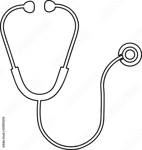 Stethoscope graphic icon. Symbol medicine. Vector illustration on white