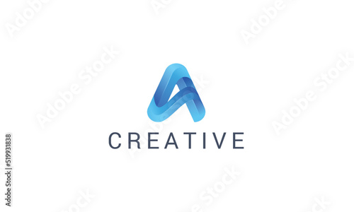 Letter A creative 3d unique technological modern logo