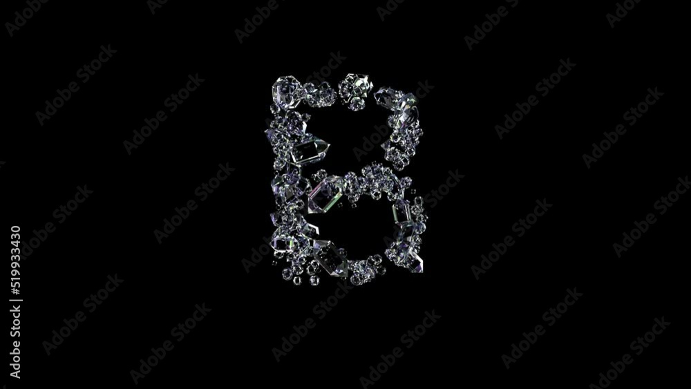animated letter B - clear brilliants gem stones alphabet, isolated - loop video animated letter B - clear brilliants gem stones alphabet, isolated - loop video