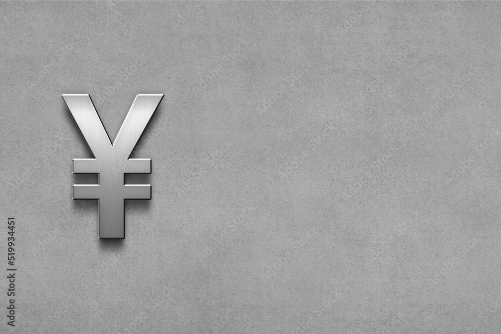 Fototapeta premium yen and yuan 3D render currency sign. yen and yuan symbol. 3D embossed money of Japan and china