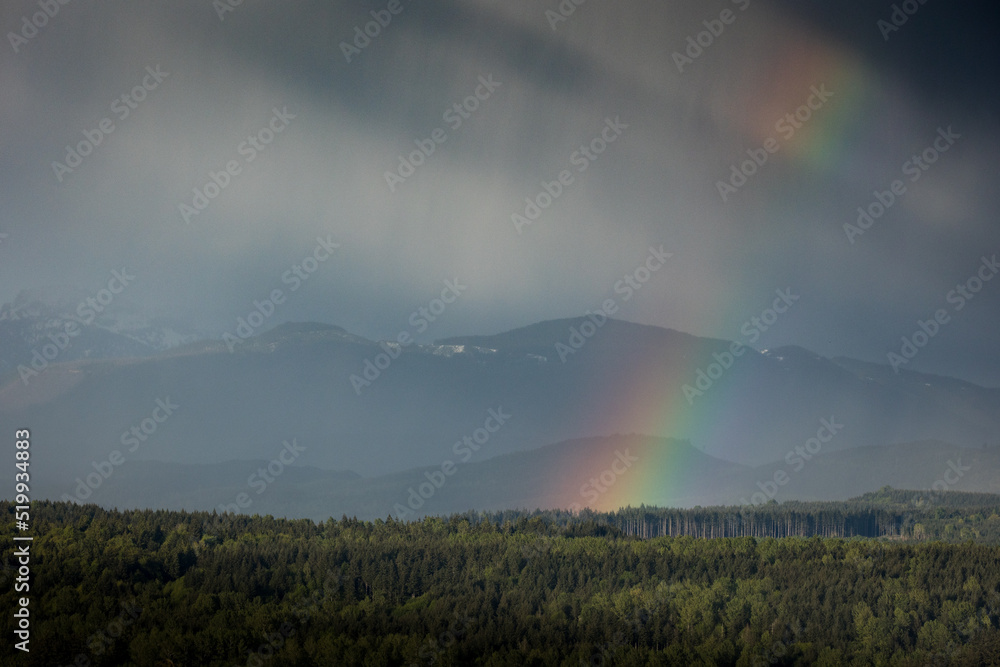 Rainbow in the Skies of Washington Mountains