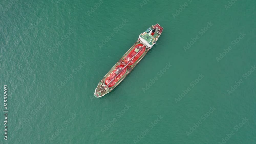 Drone flying with Refinery industry cargo ship. Fuel for transport. Aerial view of Oil Chemical LPG tanker ship Oversea transportation. Footage b roll. Business Import-Export cargo ship. Drone flying with Refinery industry cargo ship. Fuel for transport. Aerial view of Oil Chemical LPG tanker ship Oversea transportation. Footage b roll. Business Import-Export cargo ship.