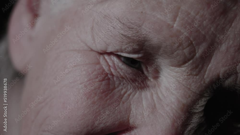 Eye of the elderly woman with wrinkles Eye of the elderly woman with wrinkles
