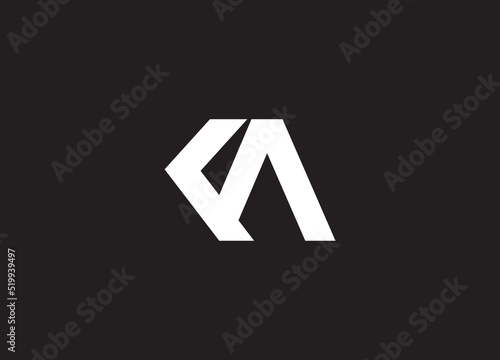 KA creative modern monogram minimalist logo design photo