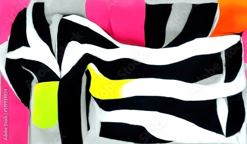 Abstract composition of contrast lines and stripes with sbright colorful elements. photo