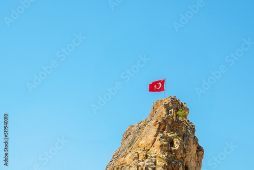 Turkish flag fluttering in the wind photo