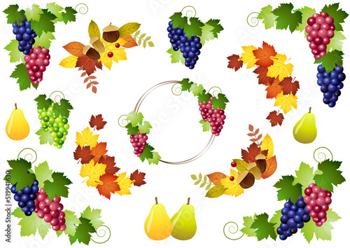 秋の実りのフレームセット