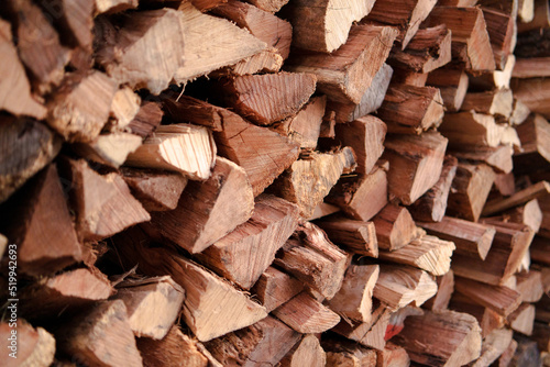 Closeup of firewood
