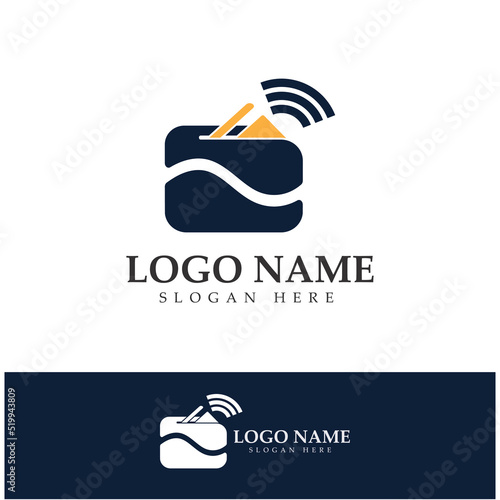 e-wallet logo design icon vector illustration
