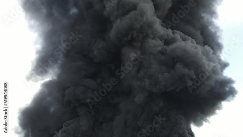 areial view of smoke from the chimney. the pollution by industry