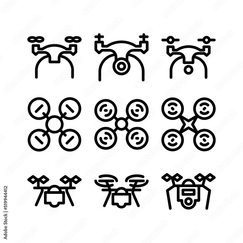 drone icon or logo isolated sign symbol vector illustration - high quality black style vector icons
