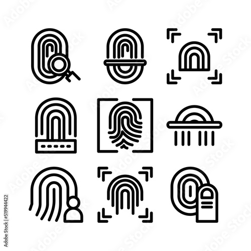 fingerprint dentification icon or logo isolated sign symbol vector illustration - high quality black style vector icons 