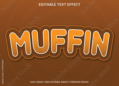 muffin editable text effect template with abstract style background use for business logo and brand