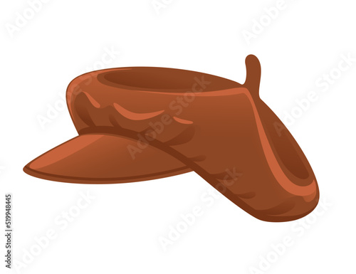 Brown color hat summer headwear vector illustration isolated on white background