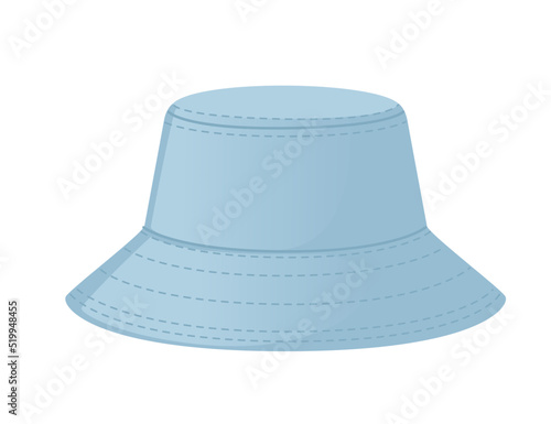 Blue color textile panama hat summer headwear vector illustration isolated on white background