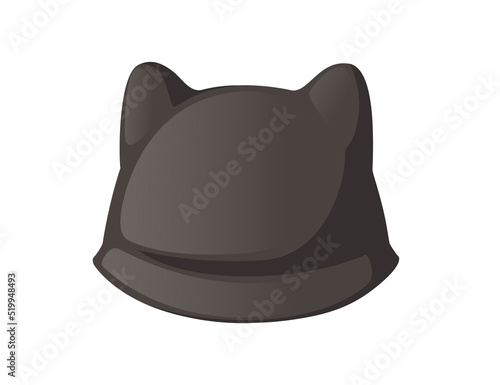 Black color textile hat with ears summer headwear vector illustration isolated on white background photo