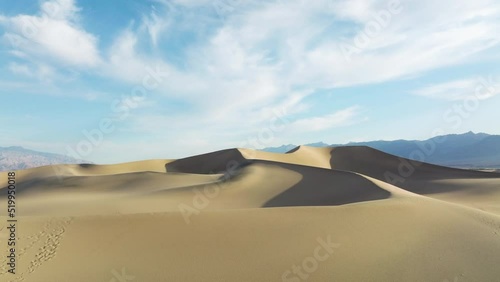 Wallpaper Mural Panorama Of Sand Dunes Desert With Foot Marks In Death Valley National Park, Eastern California. Aerial Wide Shot Torontodigital.ca