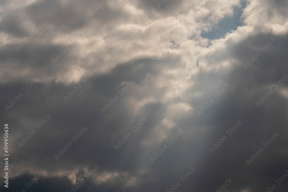 Cloudy sky scene. Dark and moody feel. Abstract nature background for design purpose and sky replacement.