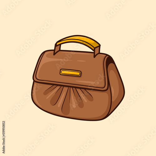 Women's Sling Bag Cartoon Vector Illustration Isolated