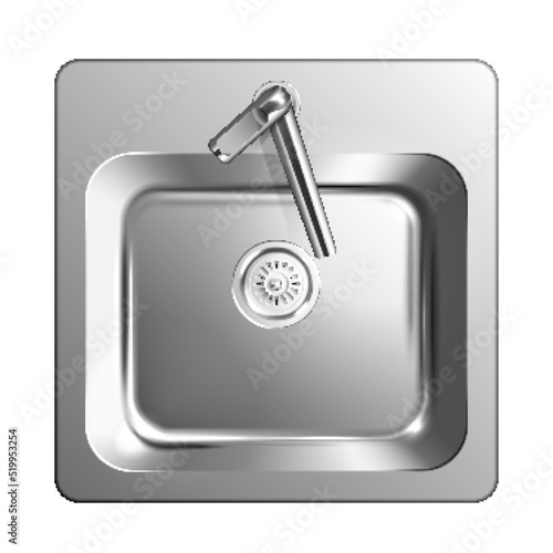 Realistic Metal Drainage Grate Sink Concept
