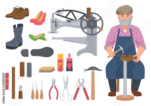 Shoes Repairing Service Icons