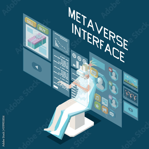 Isometric Metaverse Concept