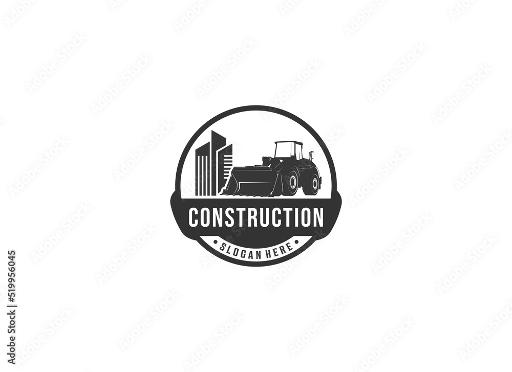 construction logo template vector in white background