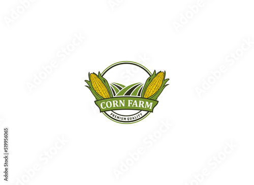 corn farm logo template vector in white background