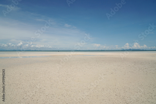 Fototapeta Naklejka Na Ścianę i Meble -  Landscape nature Bang Po Beach is beautiful white sand beach and clear water - can shooting reflection on the beach at Samui Thailand - Seascape travel and outdoor activity - Abstract blue nature 