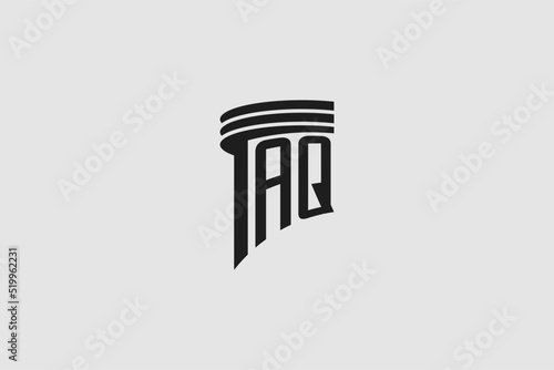 Creative letter AQ monogram for legal firm, advocate logo inspiration