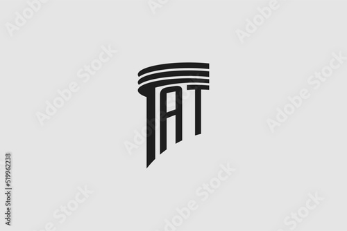 Creative letter AT monogram for legal firm, advocate logo inspiration