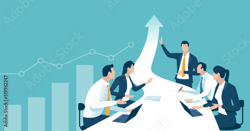 Plan, goal and successful business strategy. Path to the success. Vector illustration.