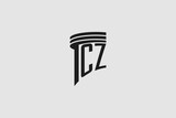 Creative letter CZ monogram for legal firm, advocate logo inspiration