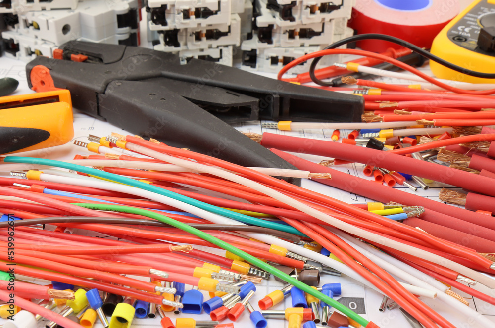 Electrical tools and materials for the installation of an electrical ...