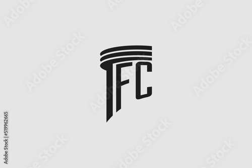 Creative letter FC monogram for legal firm, advocate logo inspiration