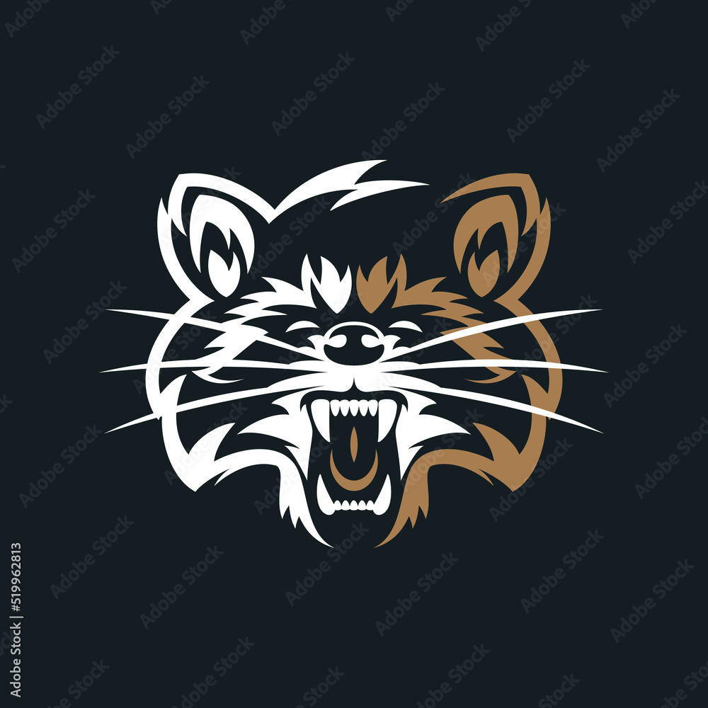 Obraz premium racoon vintage logo