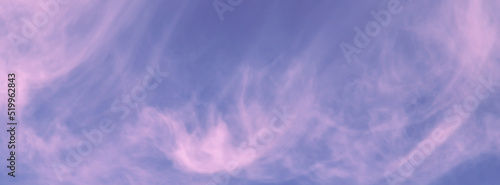 Banner blue sky cirrus clouds.