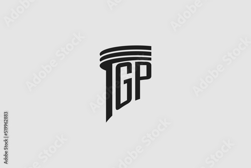 Creative letter GP monogram for legal firm, advocate logo inspiration
