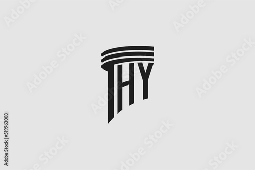 Creative letter HY monogram for legal firm, advocate logo inspiration