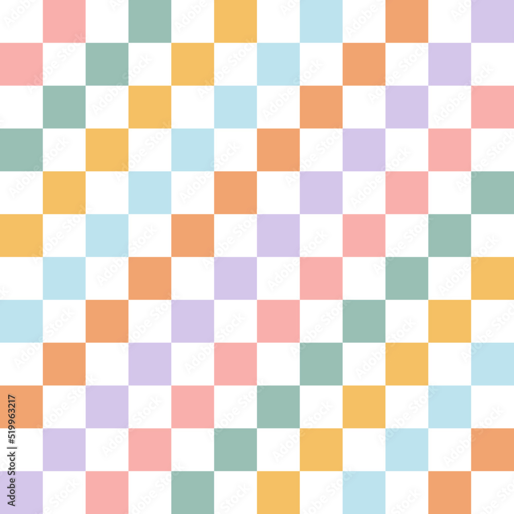 Rainbow Checkerboard vector seamless pattern. Geometric abstract background. Checkered surface design. Rainbow Checkerboard vector seamless pattern. Geometric abstract background. Checkered surface design.
