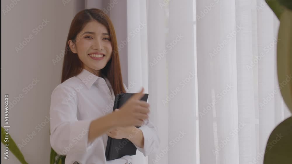 Confident business asian woman stand and cross arm in the office. Confident business asian woman stand and cross arm in the office.