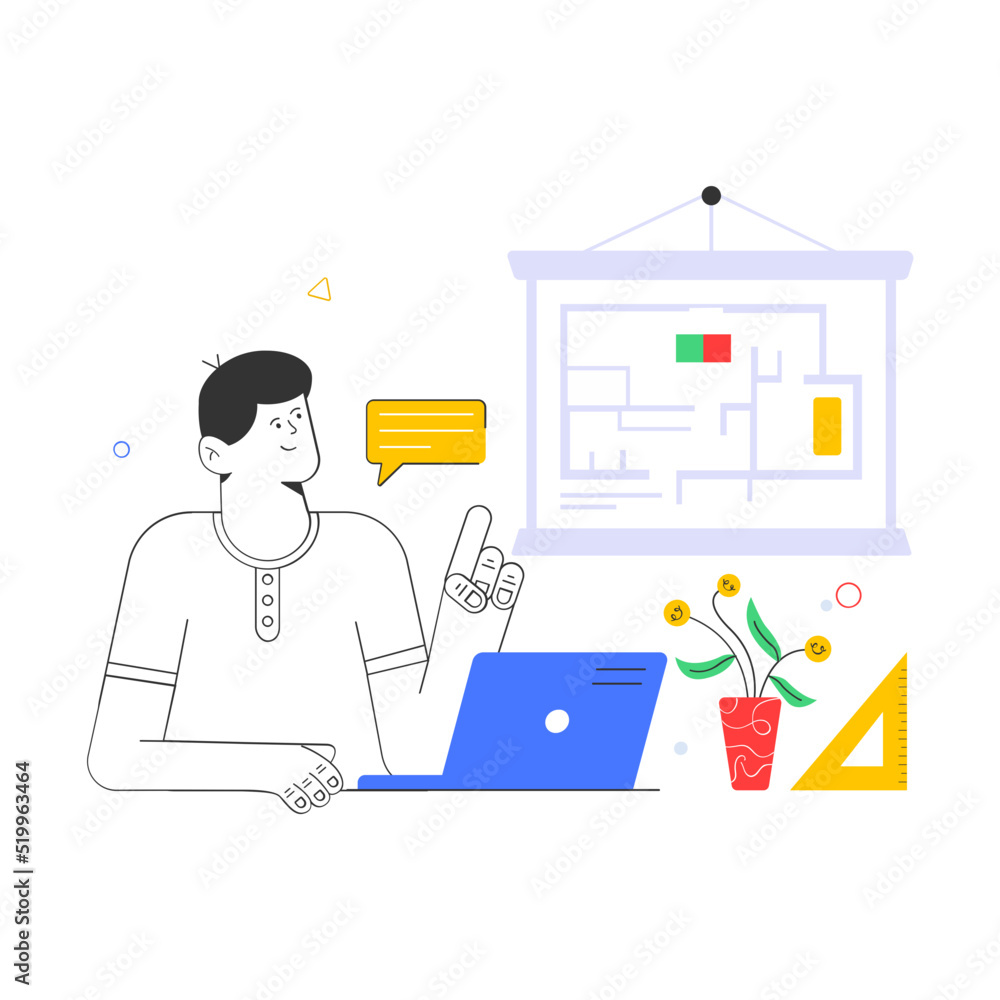 A visually appealing flat illustration of billboard painting A visually appealing flat illustration of billboard painting