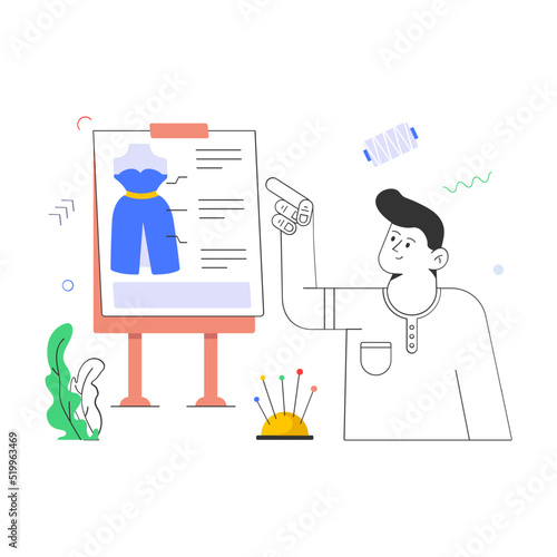 Creatively designed flat illustration of graphic artist 