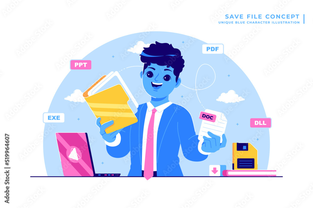 save file and document illustration design save file and document illustration design