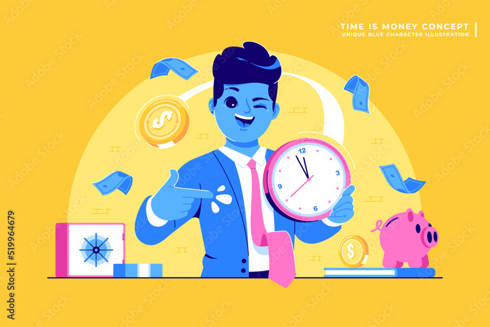 time is money concept illustration design