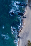 aerial view of an empty beach in the early morning, northern Portugal